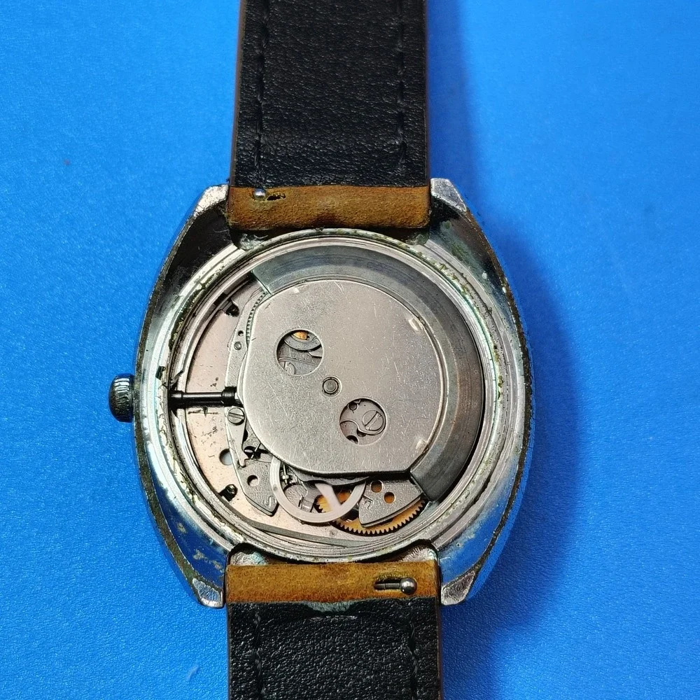 Vintage 1973 Timex Viscount Day-Date 44mm Mens Automatic Watch Restored